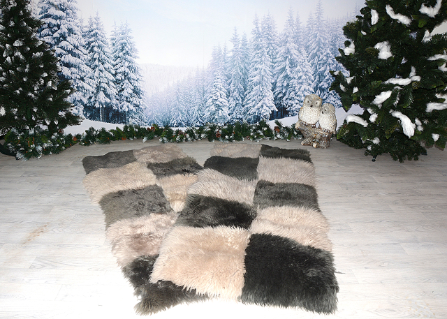 Lammfell Bettumrandung Twinset Beige Grau Öko Unterbett